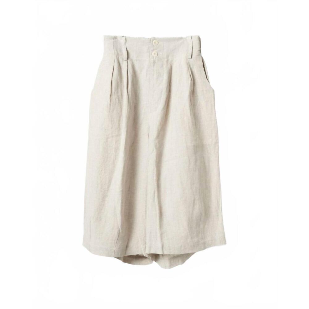 NEW NICHOLAS DALEY women's wide beach short in oatmeal & beige